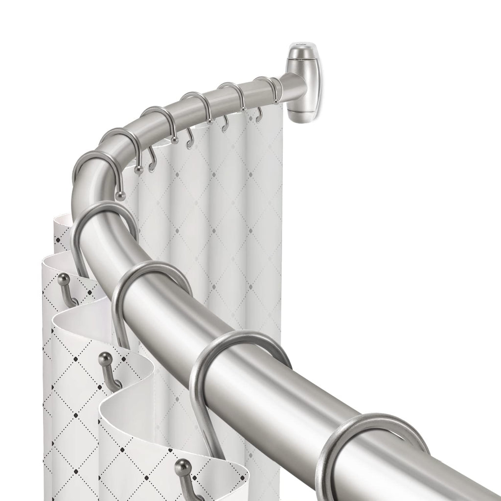 TOPROD Curved Shower Curtain Rod 48-72 Inches Adjustable Round Shower Rods