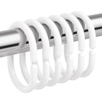 Amazer White Shower Curtain Hooks Rings, 24 Pcs Plastic Shower Curtain Rings, Plastic Shower Curtain Hooks for Bathroom Shower Rod, White Shower Hooks Rings Loops for Shower Curtain