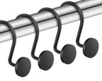 CHICTIE Gold Shower Curtain Hooks, Rustproof Shower Curtain Rings for Bathroom, Metal Shower Hooks for Shower Curtain Rod, Modern Decorative Shower Curtain Hangers Set of 12, Round Heavy Duty Design