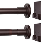 CorkLatta Matte Black Shower Curtain Rod,1 Inch Diameter Stainless Steel Adjustable Spring Tension Rods 32 to 80",with Holders,Anti-Slip,Curtain Rods No Drilling(1 Pack)