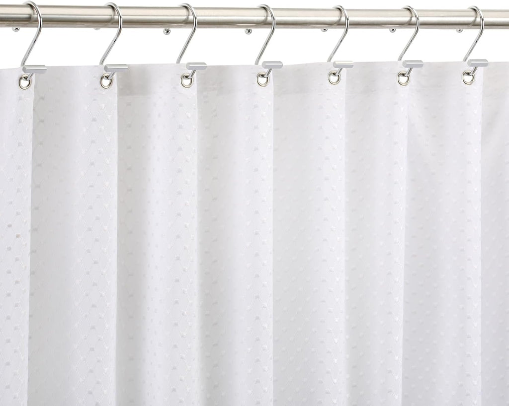 Chrome Shower Curtain Hooks, Polished Silver Shower Curtain Rings for Bathroom, CHICTIE Modern Rustproof Metal Decorative Shower Hooks Hangers for Shower Curtain Rod, Square T Bar Shape Set of 12