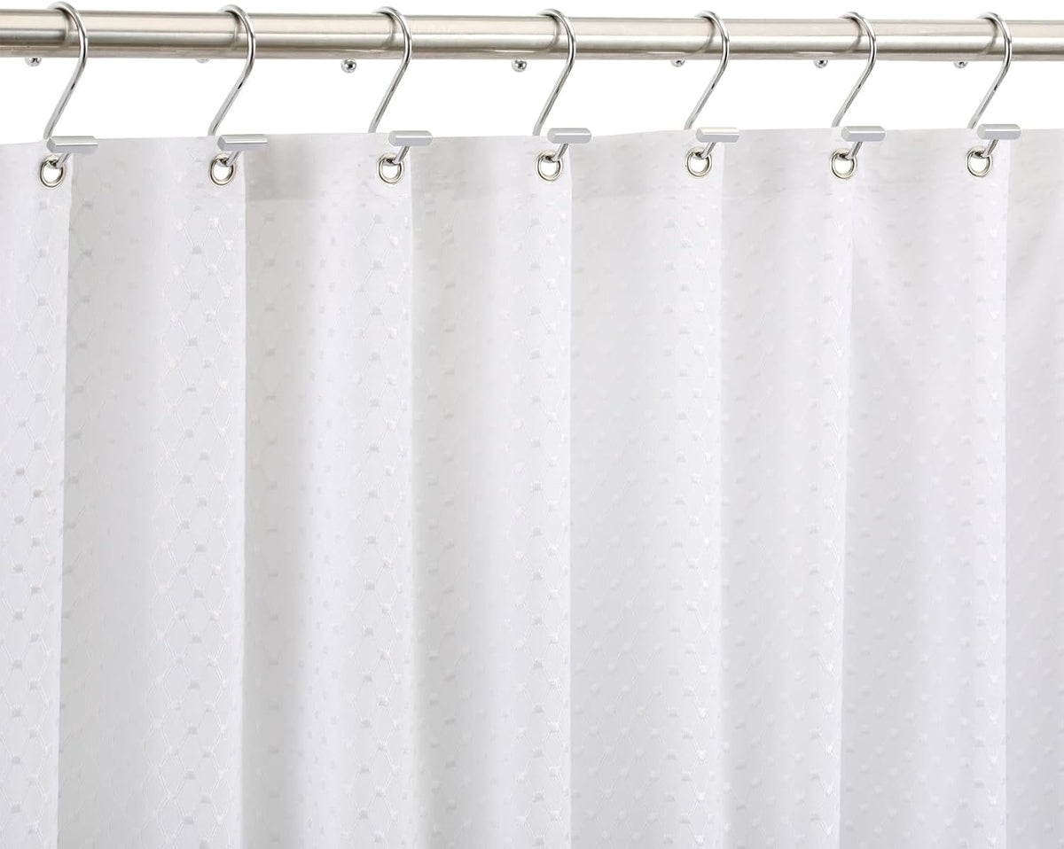 Chrome Shower Curtain Hooks, Polished Silver Shower Curtain Rings for Bathroom, CHICTIE Modern Rustproof Metal Decorative Shower Hooks Hangers for Shower Curtain Rod, Square T Bar Shape Set of 12