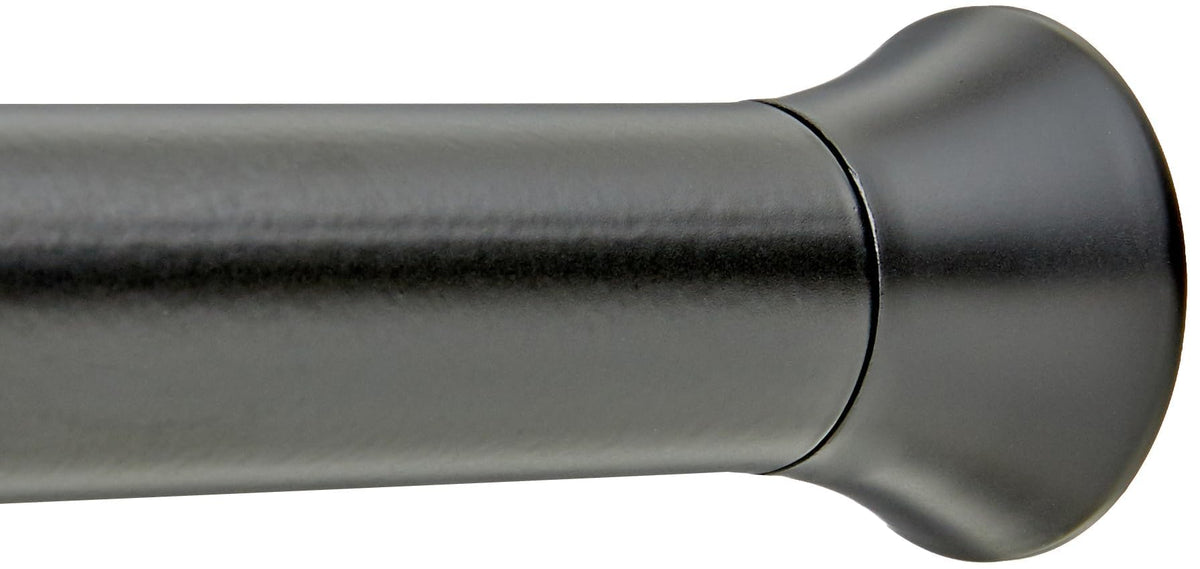 Amazon Basics No Drilling Spring Tension Curtain Rod, Adjustable Length 54-90" Width, Classic Finial, Nickel