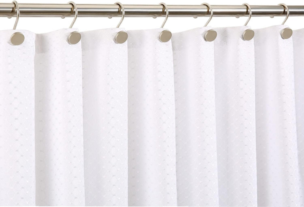 ZESLMG Shower Curtain Hooks, Nickel Shower Curtain Rings Rustproof Metal Round Decorative Shower Hooks Rings for Bathroom Shower Rods Curtains, Set of 12 Heavy Duty Solid Hooks