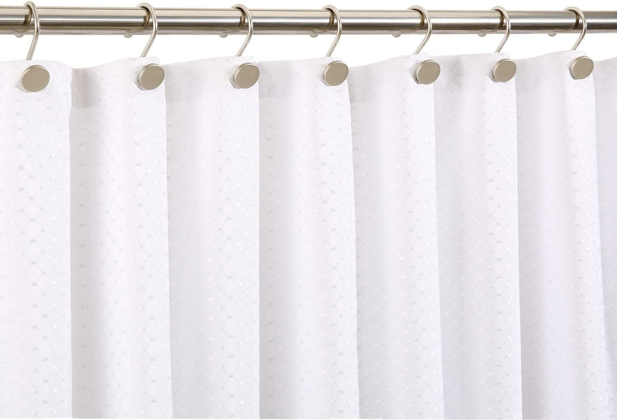 ZESLMG Shower Curtain Hooks, Nickel Shower Curtain Rings Rustproof Metal Round Decorative Shower Hooks Rings for Bathroom Shower Rods Curtains, Set of 12 Heavy Duty Solid Hooks
