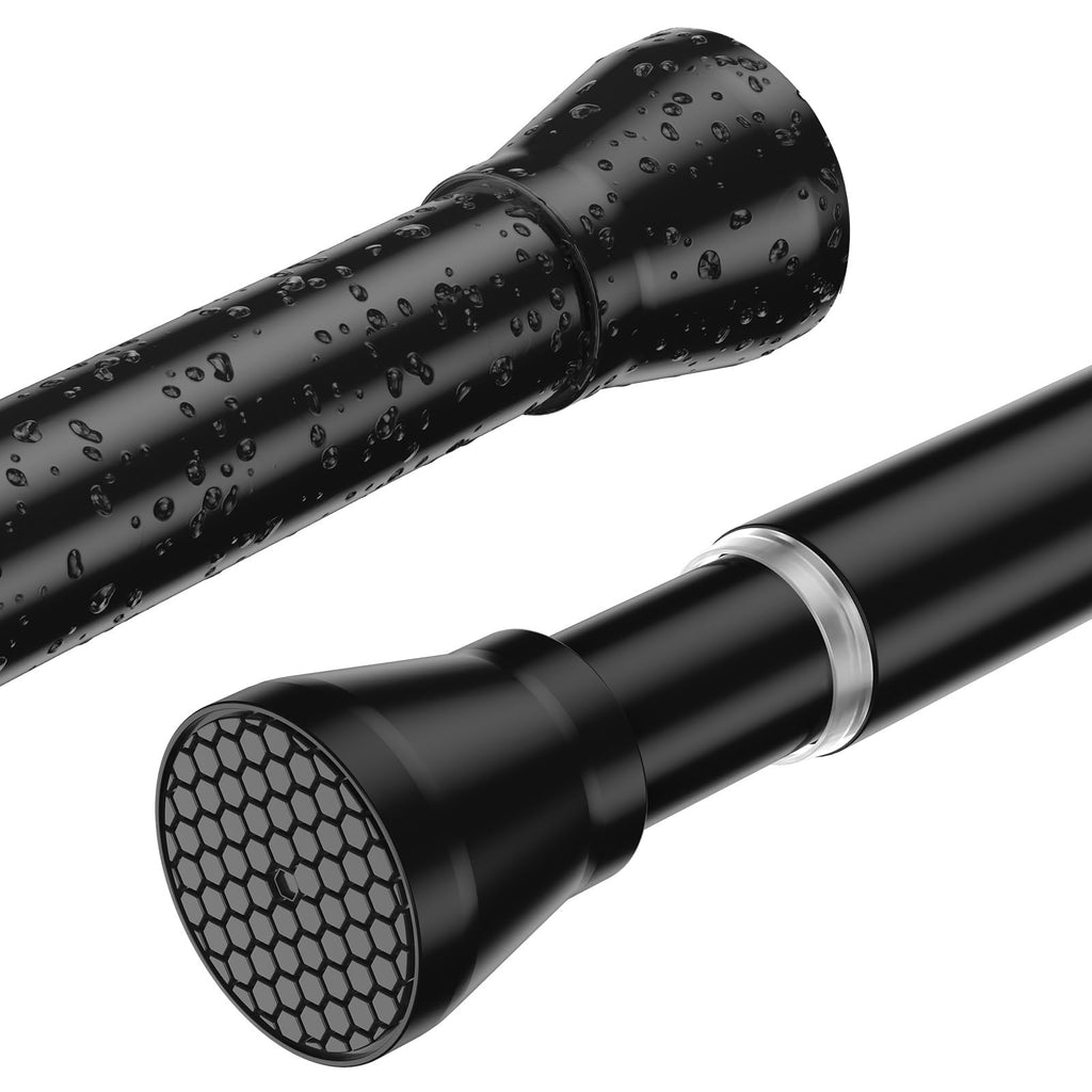 Black Tension Curtain Rod for Windows 28 to 48 Inch Spring Curtain Rods