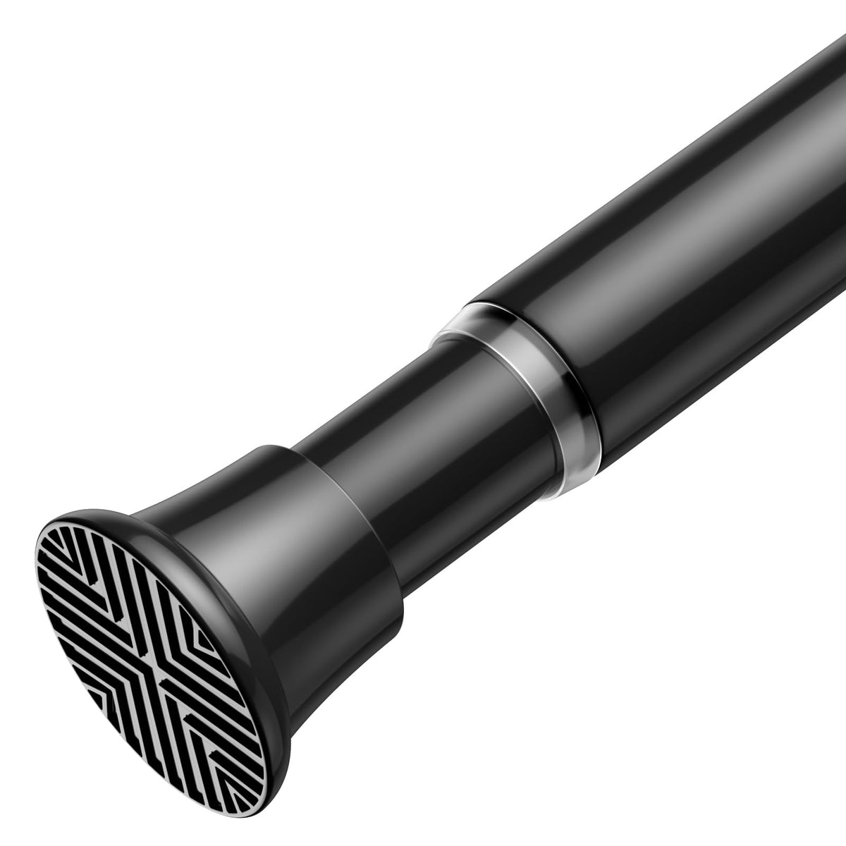 AIZESI 2 Pack Tension Curtain Rod 23-46 Inch Tension Rods No Drill, Black