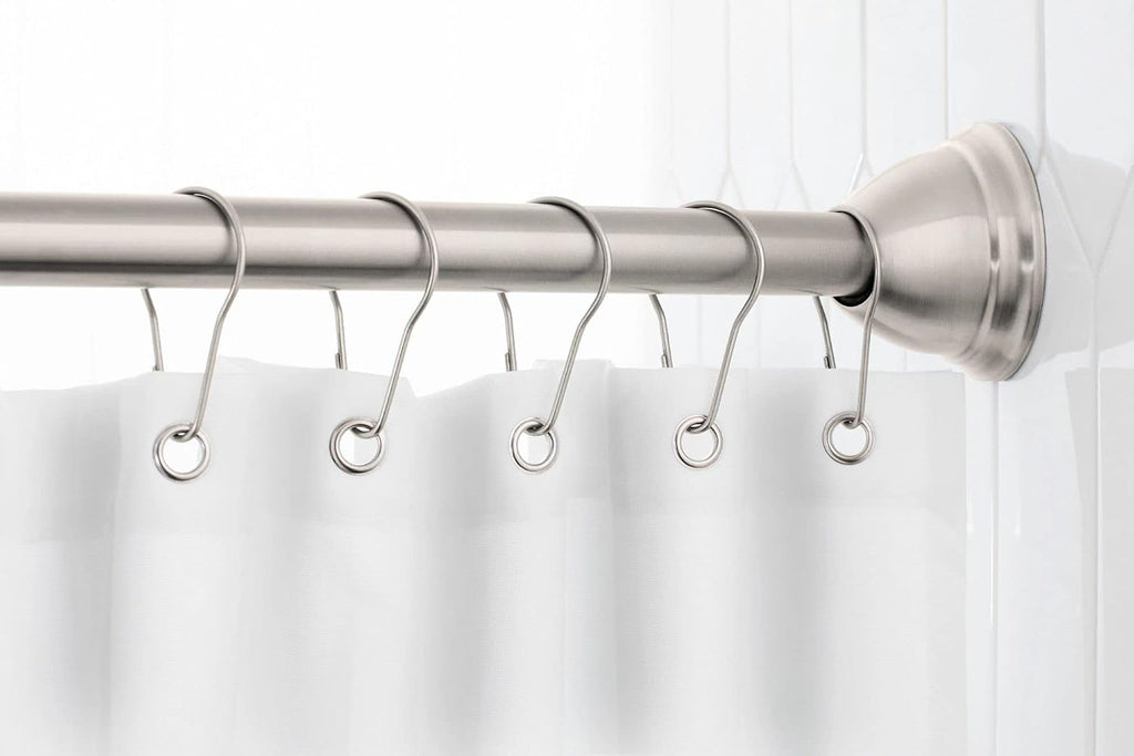 Moen MDN2170BN Magnetix 60-inch Curved Adjustable Single Shower Curtain Rod, Brushed Nickel