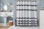 Serafina Home Nautical Striped Blue and White Fabric Shower Curtain: