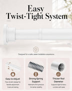 ALLZONE Tension Shower Curtain Rod, 29-84 In, Spring Loaded Curtain Rod