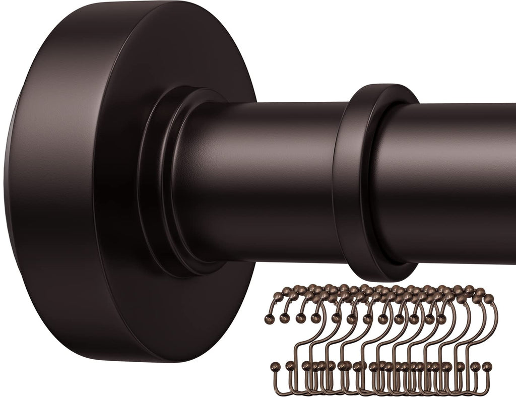 Black Tension Shower Curtain Rod – Adjustable 18-79 Inches, Fits 20-78 Inch Spaces (Ideal for 72" Wide Bathrooms), No Drill Rust Resistant Spring Rod for Bathroom