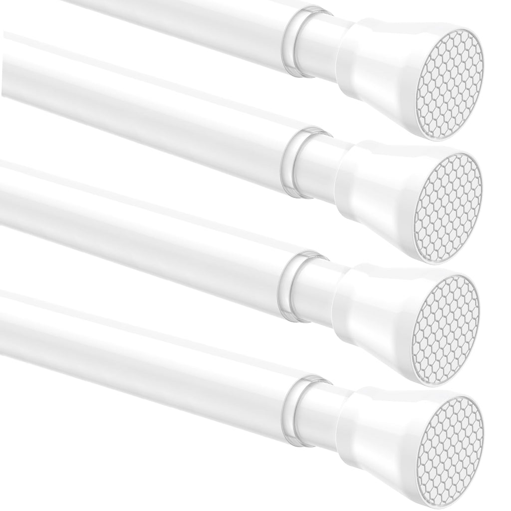 AIZESI Shower Curtain Rod 43 to 73 Inch Spring Tension Rods No Drill, White