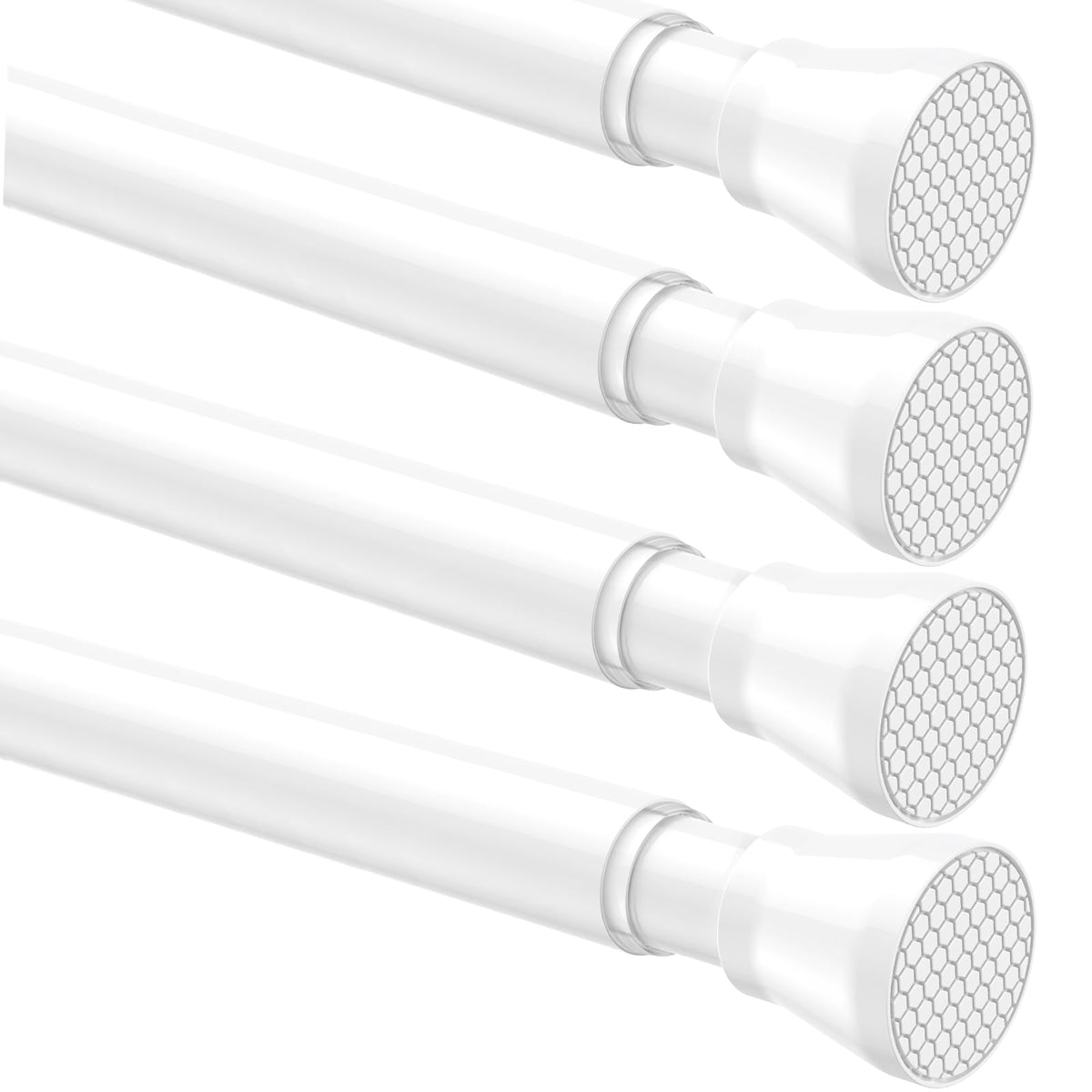 AIZESI Shower Curtain Rod 43 to 73 Inch Spring Tension Rods No Drill, White