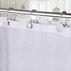 Decorative Shower Curtain Hooks,12 Pcs Seashell Double Shower Curtain Hooks