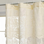 Ivory Lace Shower Curtain 72x72, Vintage Shabby Chic with Attached Valance