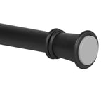 Zenna Home Tension Shower Curtain Rod, No Drill Adjustable Tension Curtain Rod for Bathroom, Rust Resistant, Easy Install Expandable Shower Curtain Rods, 26 to 76 Inches, Matte Black