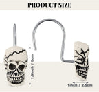 Jetec 12 Pcs Halloween Skull Shower Curtain Hooks, for Bathroom Home Decor