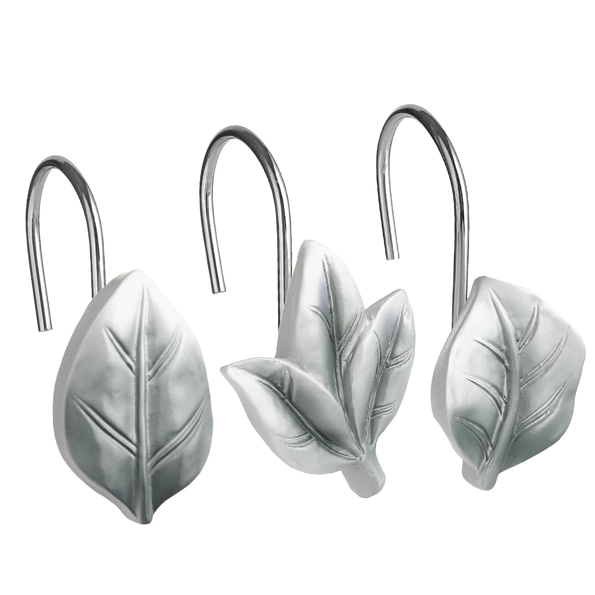 SageGreen Plant Leaf Shower Curtain Hooks,Eucalyptus Bathroom Decor,12PCS
