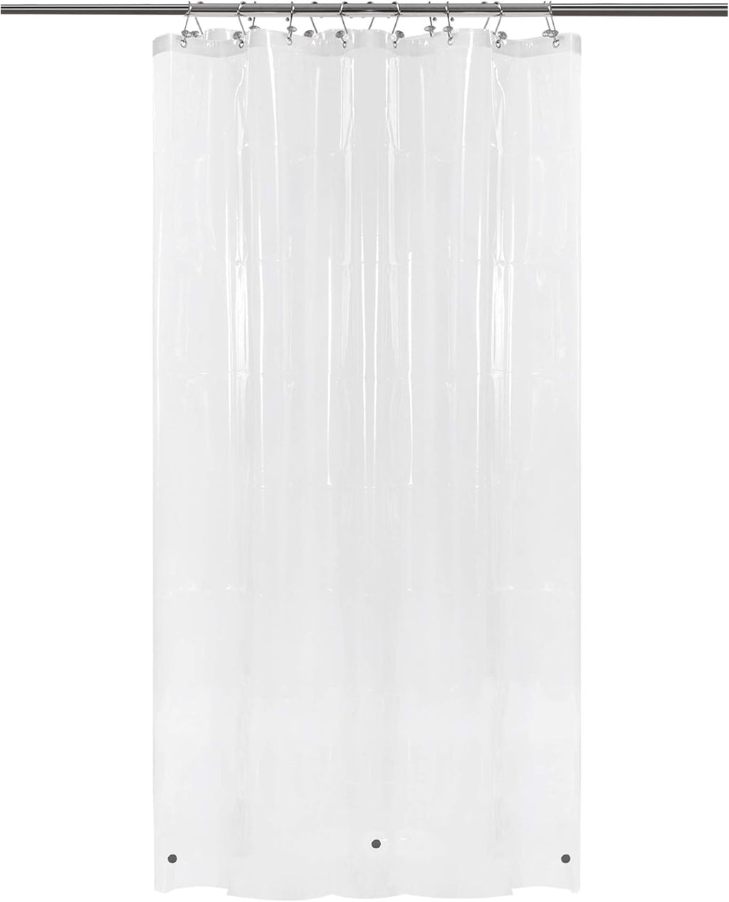 Barossa Design 48 inch Wide Stall Shower Curtain Liner with Magnets, Clear