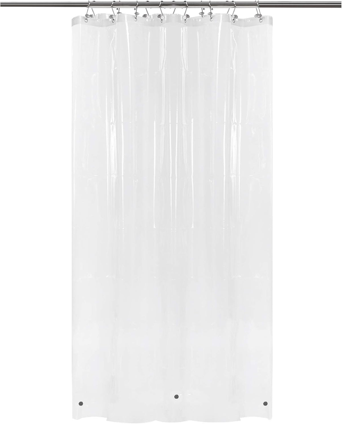 Barossa Design 48 inch Wide Stall Shower Curtain Liner with Magnets, Clear