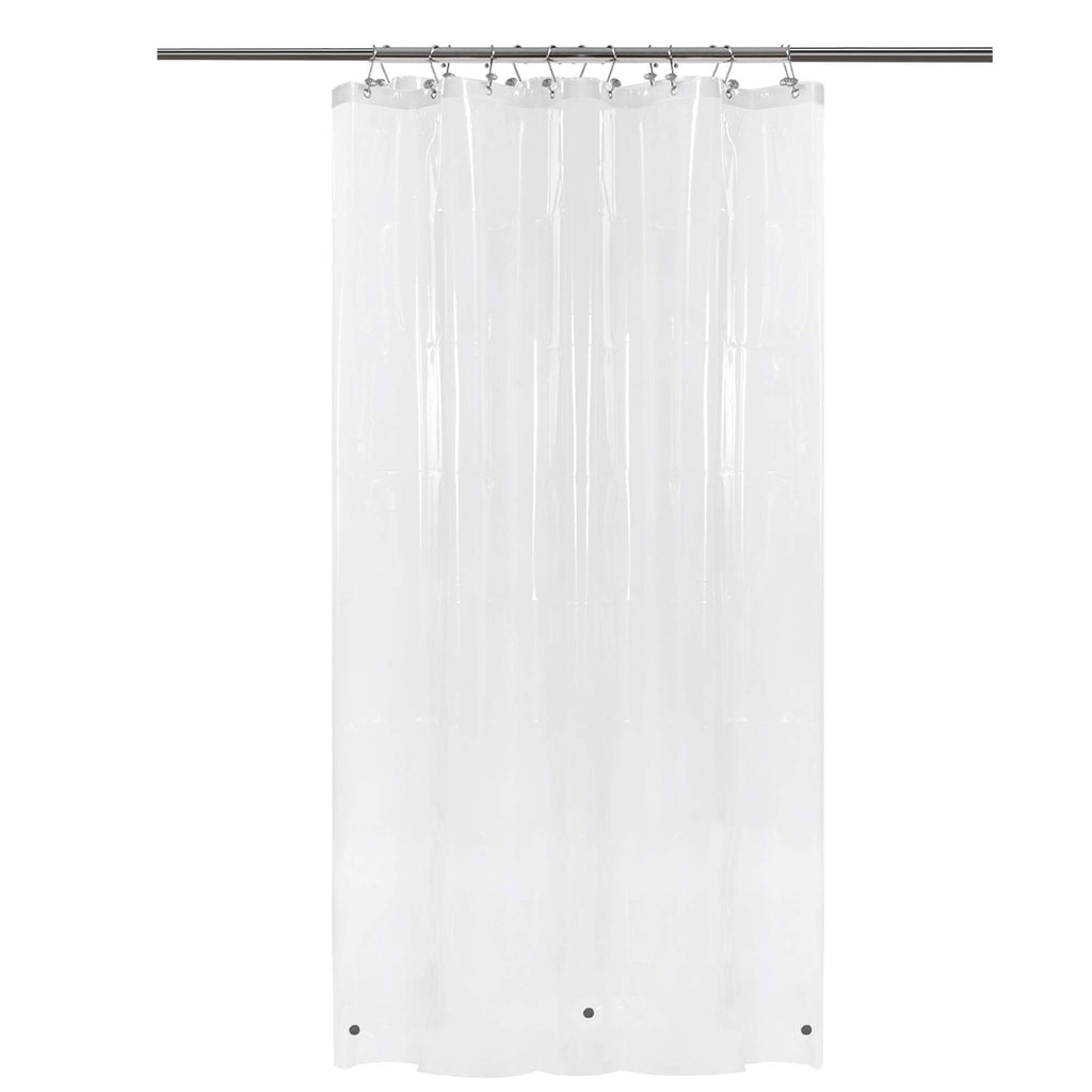 Barossa Design 48 inch Wide Stall Shower Curtain Liner with Magnets, Clear