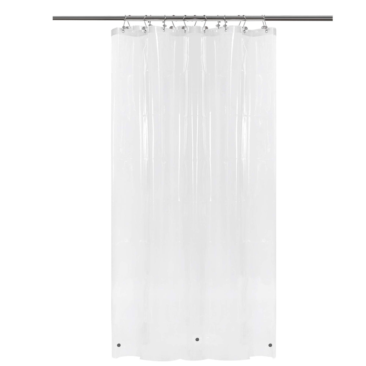 Barossa Design 48 inch Wide Stall Shower Curtain Liner with Magnets, Clear