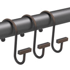 Bathway Shower Curtain Hooks, Black Shower Curtain Rings Rust Proof, 12PCS Shower Hooks for Shower Curtain, T-Bar Design Convenient Elegant Shower Curtain Hangers for Bathroom Kitchen Wardrobe