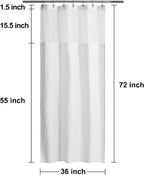 N&Y HOME Stall Waffle Weave Shower Curtain with Snap-in Liner White 36x72