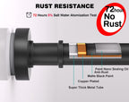 Black Tension Shower Curtain Rod – Adjustable 18-79 Inches, Fits 20-78 Inch Spaces (Ideal for 72" Wide Bathrooms), No Drill Rust Resistant Spring Rod for Bathroom