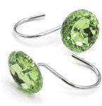 Crystal Diamond Round Shower Curtain Hooks Rings for Bathroom,Sage,12PCS