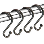Gidse Metal Shower Curtain Hooks, Set of 12, Rust Proof Shower Curtain Hooks Rings, Durable S Shaped Hooks Hangers for Shower Curtains, Kitchen Utensils, Clothes, Towels (Chrome)
