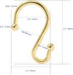 Metal Shower Curtain Hooks，Set of 12 Rings，Rust Resistant S Shaped Hooks Hangers for Shower Curtains, Kitchen Utensils, Clothing, Towels, etc. (Gold)