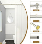 GXOACKJ Brushed Nickel Shower Curtain Rods - 31-80 Inch Spring Tension Shower Rods for Bathroom, Adjustable, No Drilling, No Rust, Stainless Steel