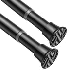AIZESI Tension Rod 24-46 inch, Tool-Free No Drill Spring Curtain Rod, Black