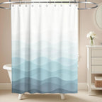 Nautical Green Sea Turtles Beach Theme Fabric Shower Curtain Sets Bathroom Blue Ocean Decor with Grommets and Hooks - 72 x 72 Inch Teal