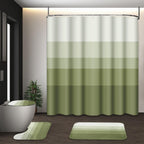 Bathroom Sets with Shower Curtain and Rugs, Set of 4, Checkered