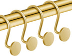 CHICTIE Black Shower Curtain Hooks, 12 Pieces, Metal, Shower Curtain Rings, Modern Decorative Design