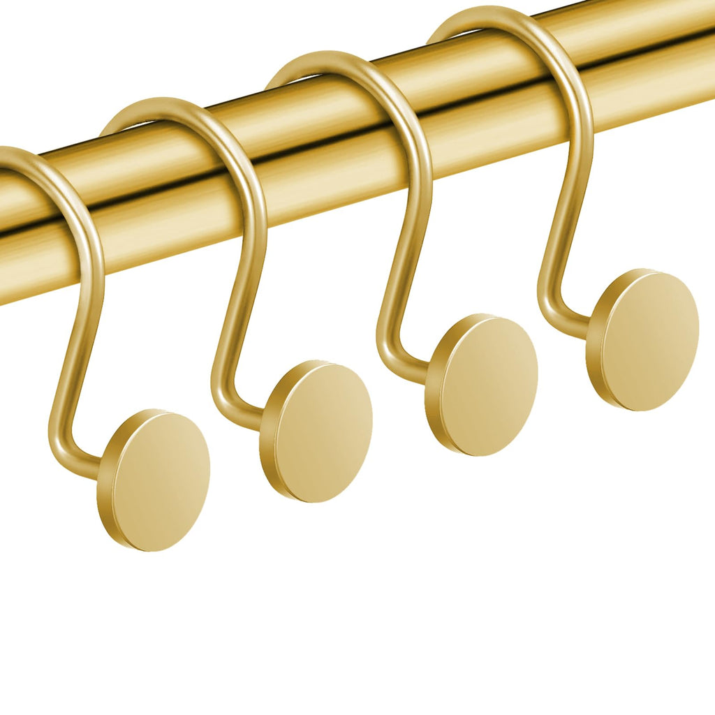 CHICTIE Black Shower Curtain Hooks, 12 Pieces, Metal, Shower Curtain Rings, Modern Decorative Design