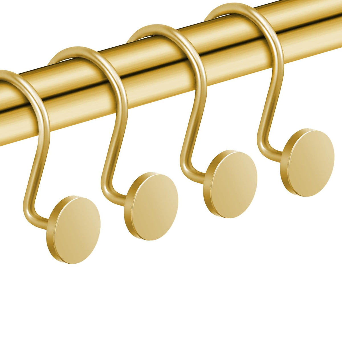 CHICTIE Nickel Shower Curtain Hooks, Rustproof Shower Curtain Rings for Bathroom, Metal Shower Hooks for Shower Curtain Rod, Modern Decorative Shower Curtain Hangers Set of 12, Round Heavy Duty Design