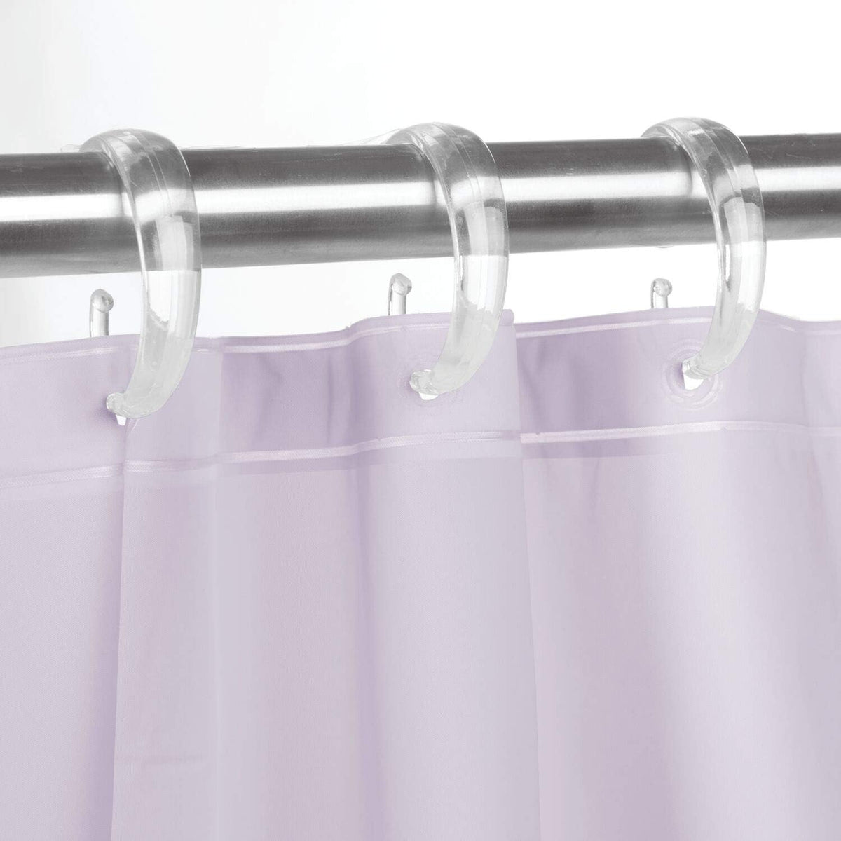 iDesign Plastic Shower Curtain C Hooks, Set of 12, Clear