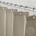 GORILLA GRIP White Waffle Style Textured Fabric Shower Curtain, 72x72