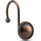 Shower Curtain Hooks,Rust-Resistant Decorative Rings,12-Pack,Chrome