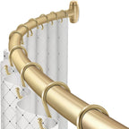 TOPROD Curved Shower Curtain Rod 48-72 Inches Adjustable Round Shower Rods