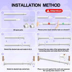White Short Shower Curtain Rod 18-32 Inch, Non-Slip, Stainless Steel