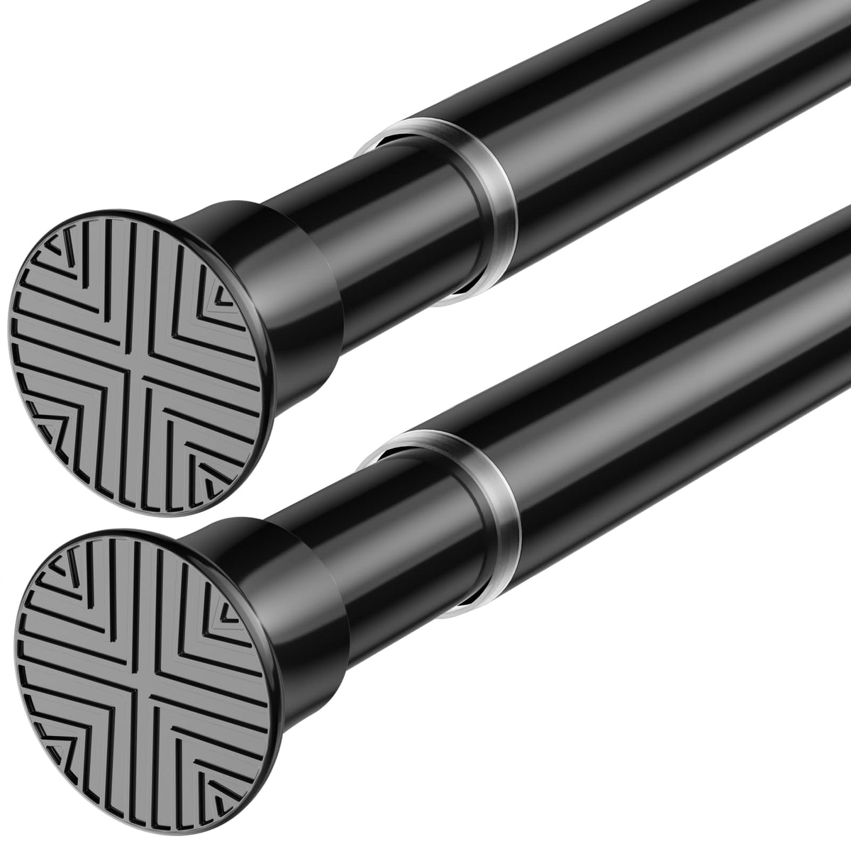 Shower Curtain Rod 32-76 Inch Tension Rods No Drilling, Black