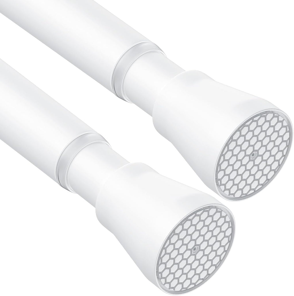 AIZESI Shower Curtain Rod 43 to 73 Inch Spring Tension Rods No Drill, White