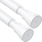AIZESI Shower Curtain Rod 43 to 73 Inch Spring Tension Rods No Drill, White