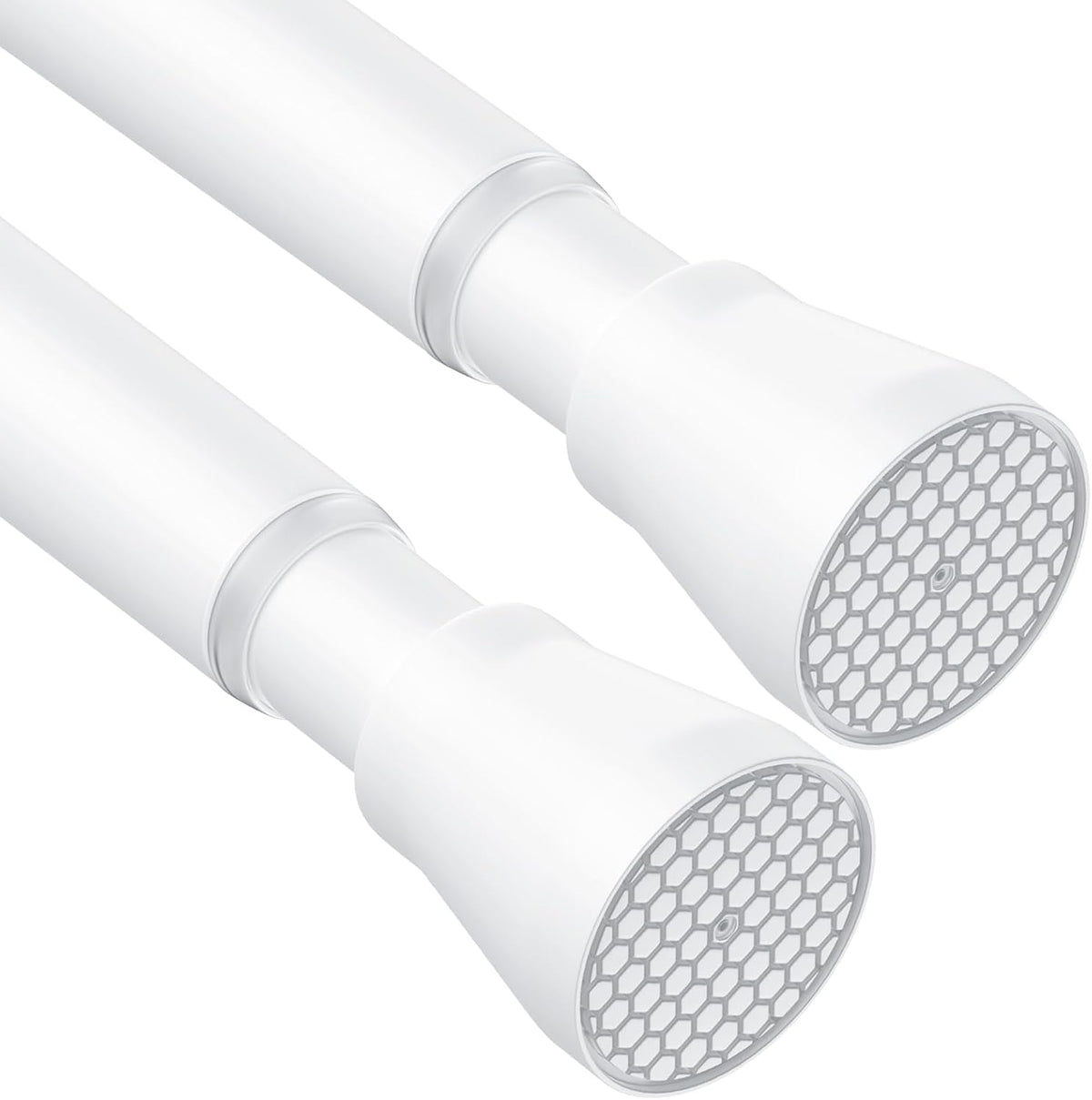 AIZESI Shower Curtain Rod 43 to 73 Inch Spring Tension Rods No Drill, White