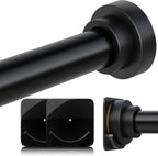 STARLATTA Shower Tension Curtain Rod 31-120", 1.1" Heavy Duty, Matte Black
