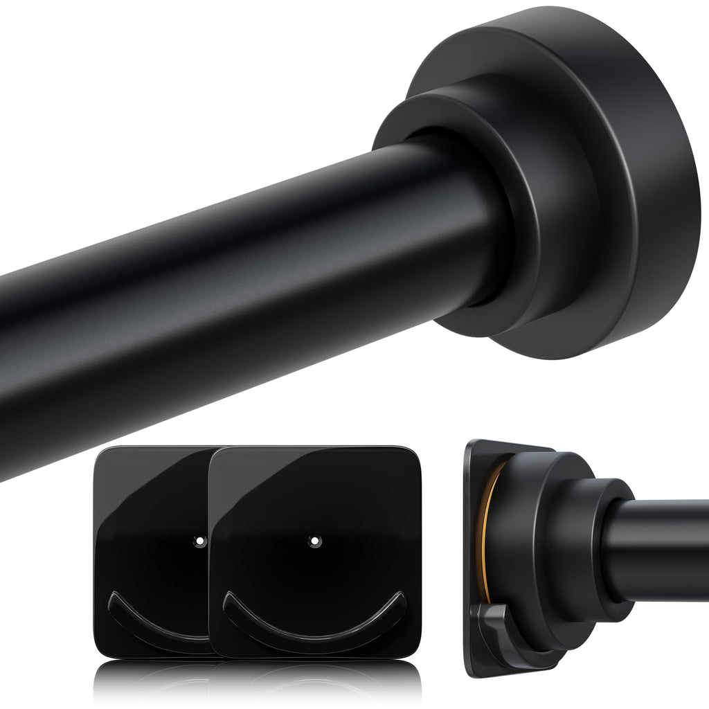 STARLATTA Shower Tension Curtain Rod 31-120", 1.1" Heavy Duty, Matte Black